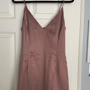 XL Akira Eva Satin Mini Dress in Mauve